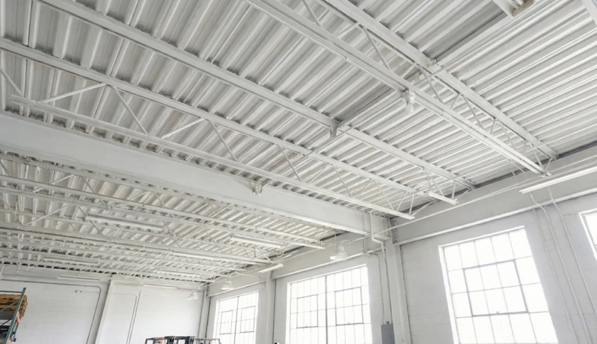 Après - Plafond steel deck peint au pistolet